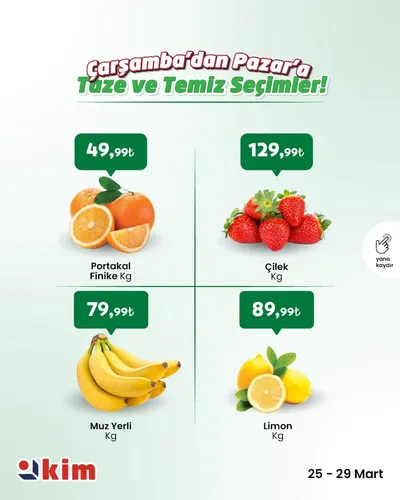 Kim Market 25 Mart 2026 Aktüel Kataloğu broşürü