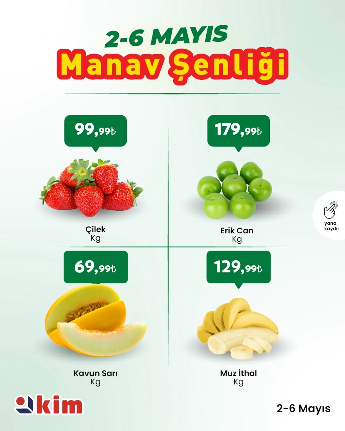 Kim Kim Market 2 Mayıs 2026 Aktüel Kataloğu sayfa 1: Kavun Sarı Kg