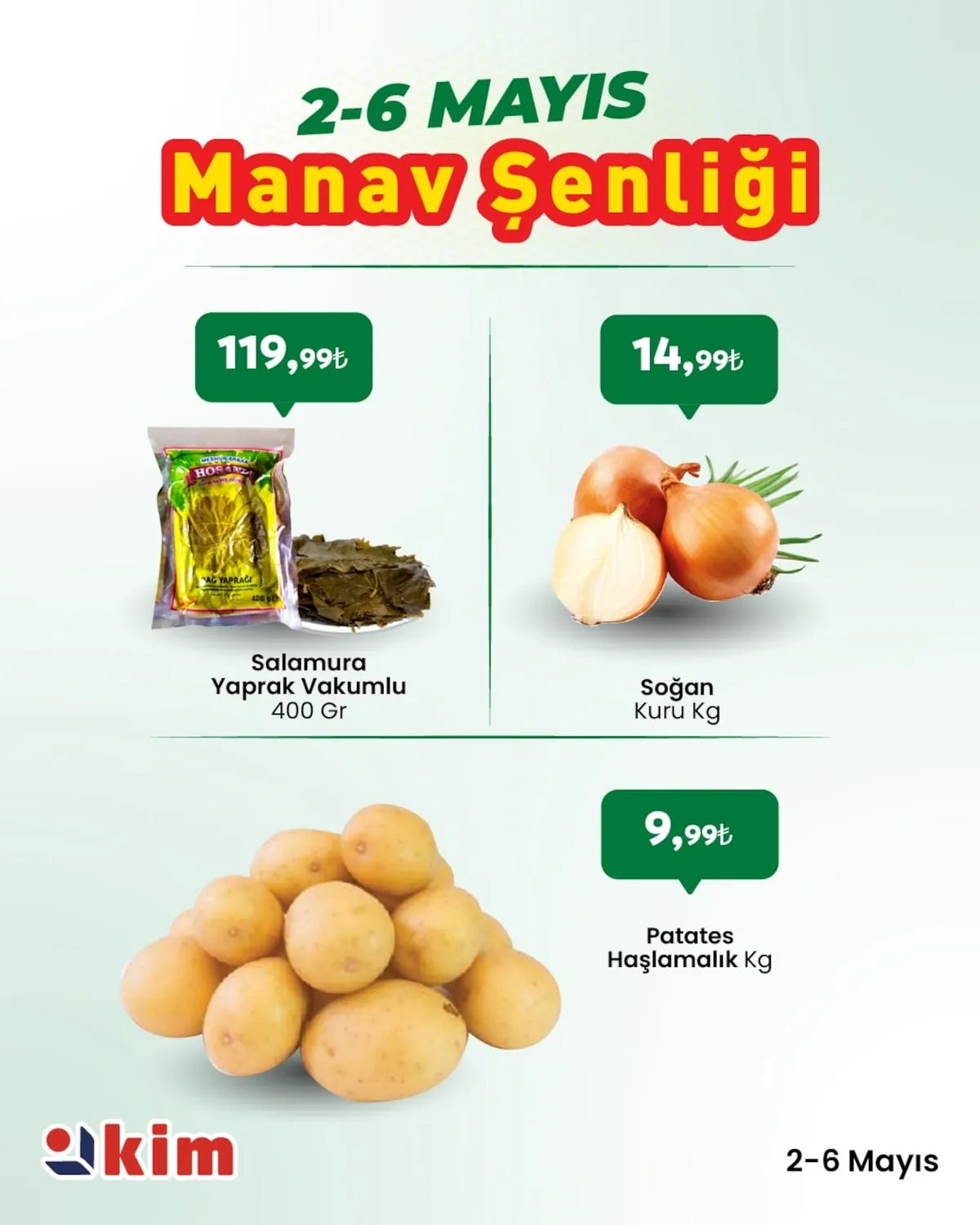 Kim Kim Market 2 Mayıs 2026 Aktüel Kataloğu sayfa 5: Patates Haşlamalık Kg