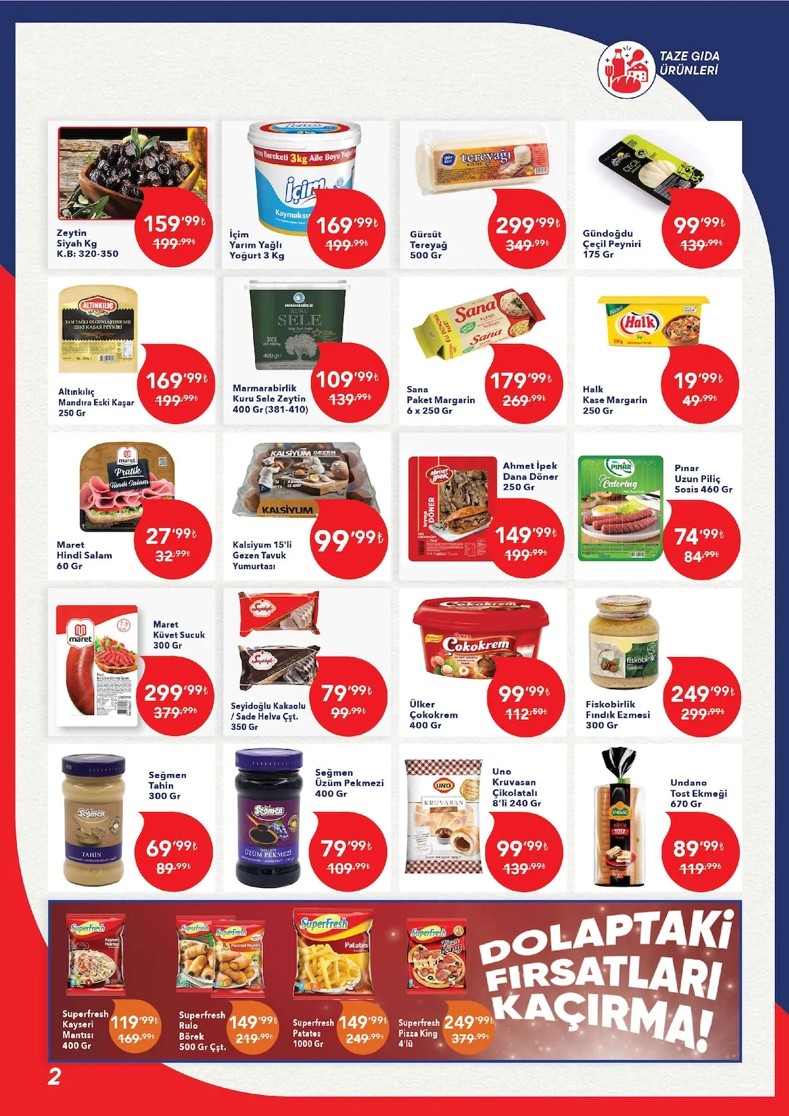 Kim Kim Market 11 Mayıs 2026 Aktüel Kataloğu sayfa 2: Kalsiyum 15'Li Gezen Tavuk Yumurtası, Sana Paket Margarin 6 X 250 Gr