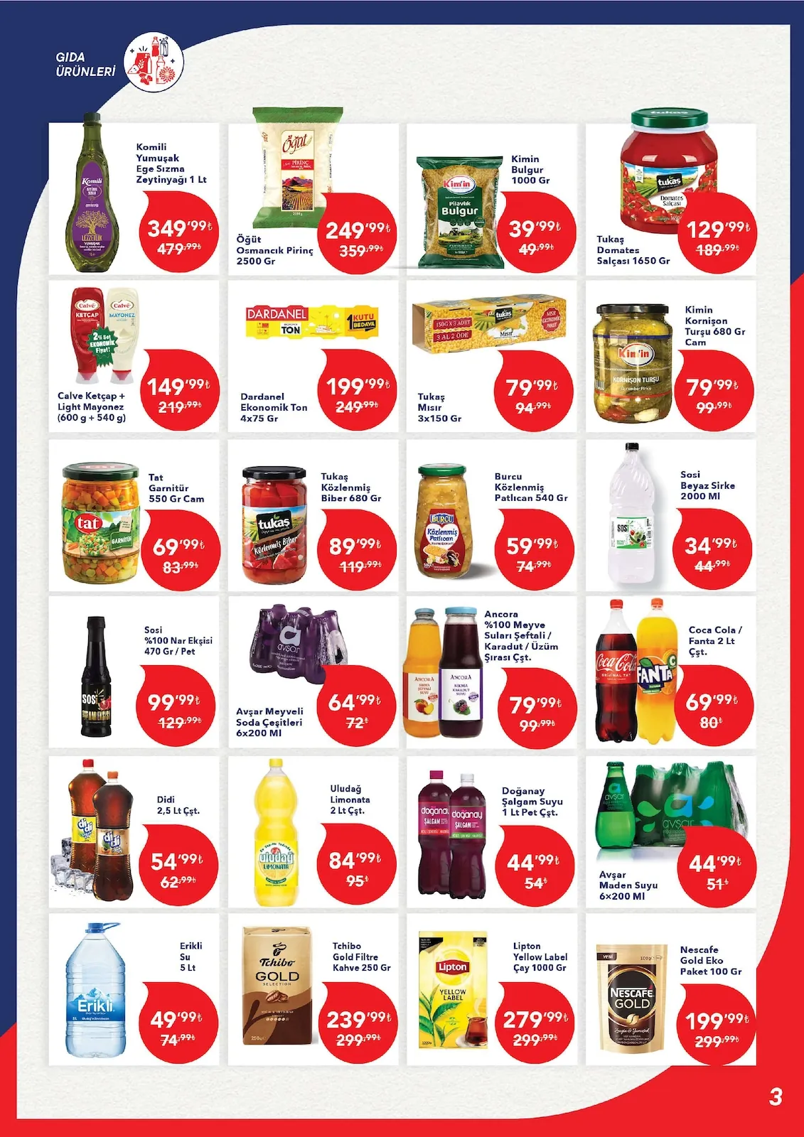 Kim Kim Market 11 Mayıs 2026 Aktüel Kataloğu sayfa 3: Burcu Közlenmiş Patlıcan 540 Gr, Tukaş Közlenmiş Biber 680 Gr