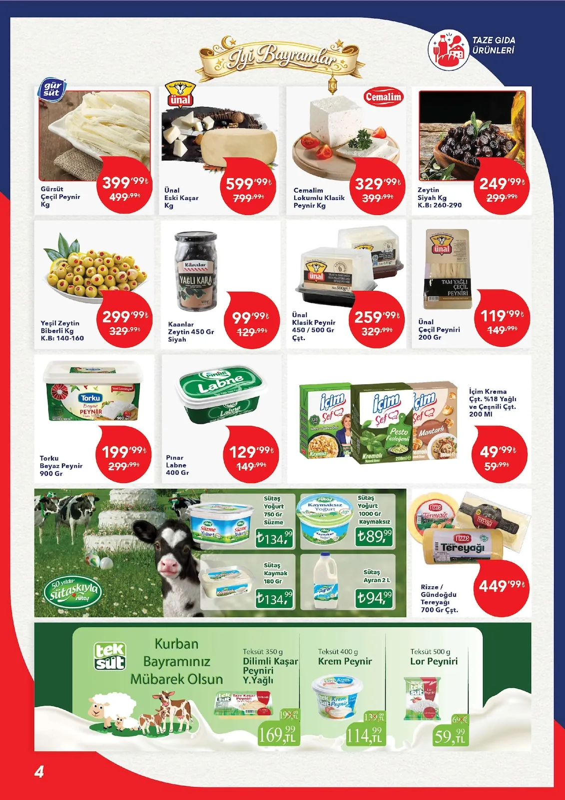 Kim Kim Market 18 Mayıs 2026 Aktüel Kataloğu sayfa 4: Pinar Labne 400 Gr, Ünal Klasik Peynir 450 / 500 Gr Çst.