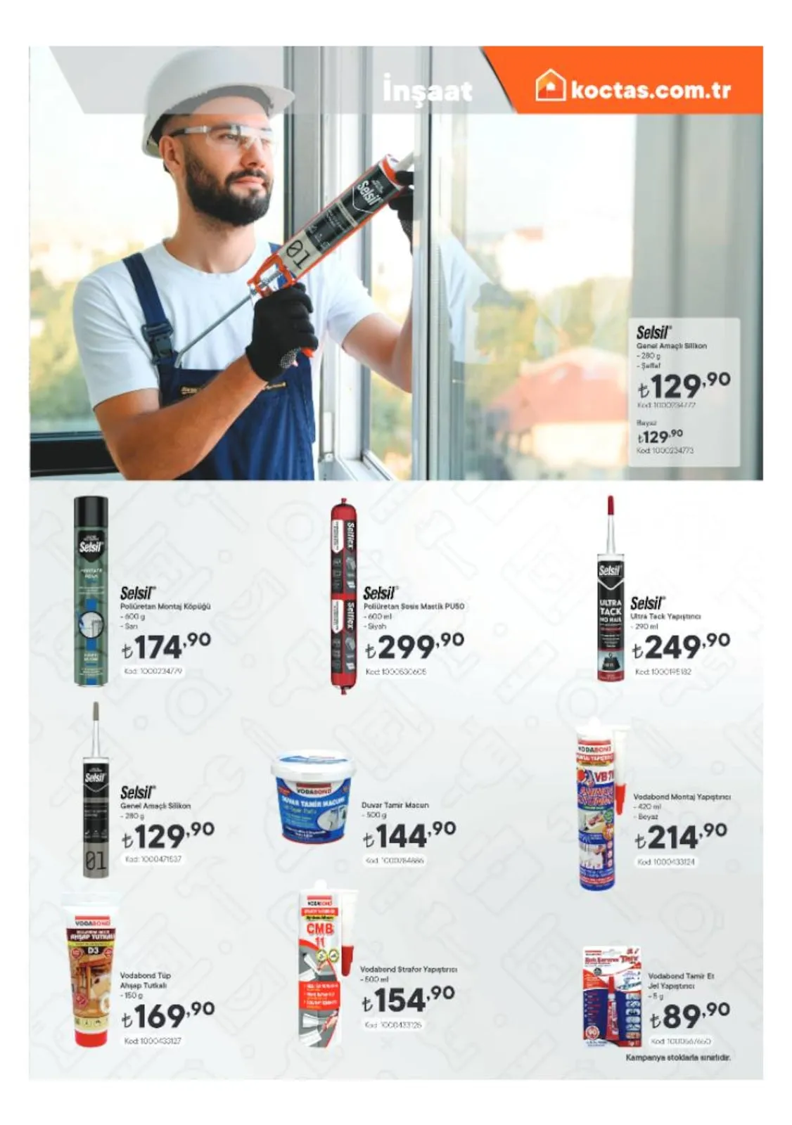 Koctascomtr Koctas.com.tr 1 Mart 2026 Aktüel Kataloğu sayfa 17: Vodabond Montaj Yapıştırıcı 420 Ml, Duvar Tamir Macun 500 G