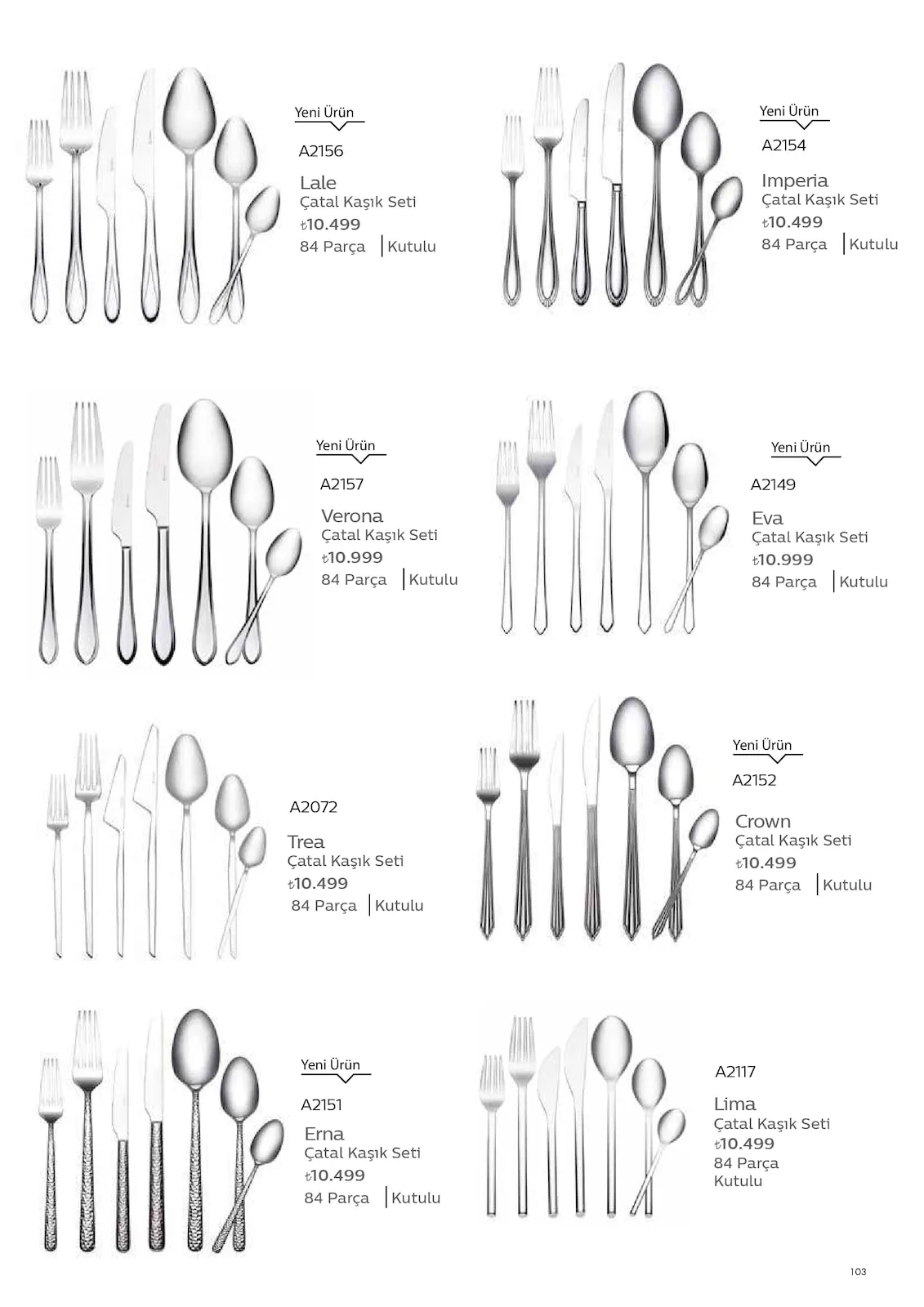 Korkmazstore Korkmazstore 1 Şubat 2026 Aktüel Kataloğu sayfa 103: Lale Çatal Kaşık Seti