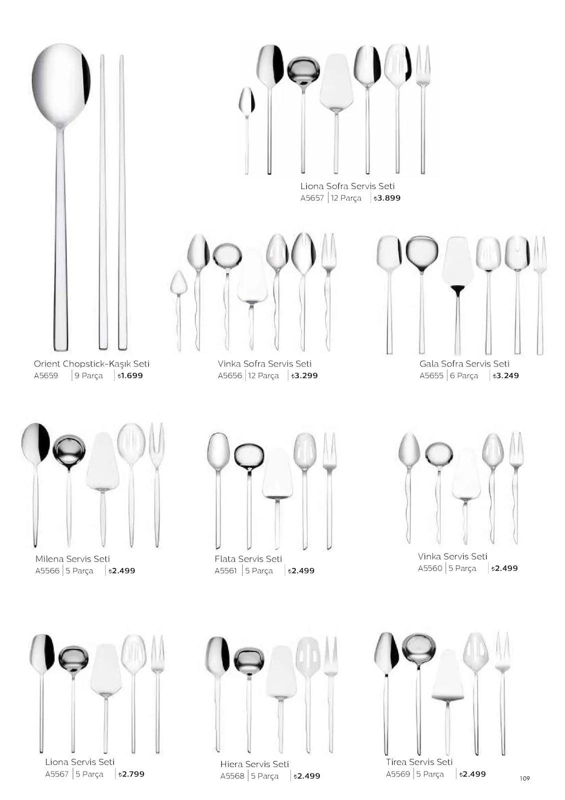Korkmazstore Korkmazstore 1 Şubat 2026 Aktüel Kataloğu sayfa 109: Orient Chopstick-Kaşık Seti, Milena Servis Seti