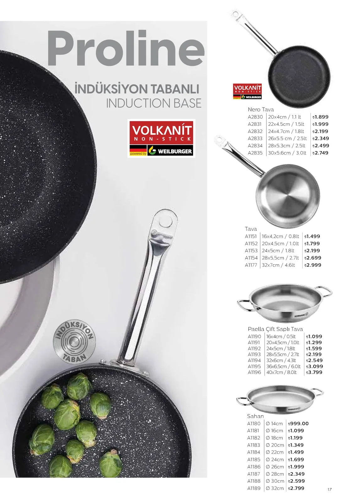 Korkmazstore Korkmazstore 1 Şubat 2026 Aktüel Kataloğu sayfa 17: Paella Çift Saplı Tava 16X4Cm / 0.5Lt, Tava 16X4,2Cm / 0.8Lt