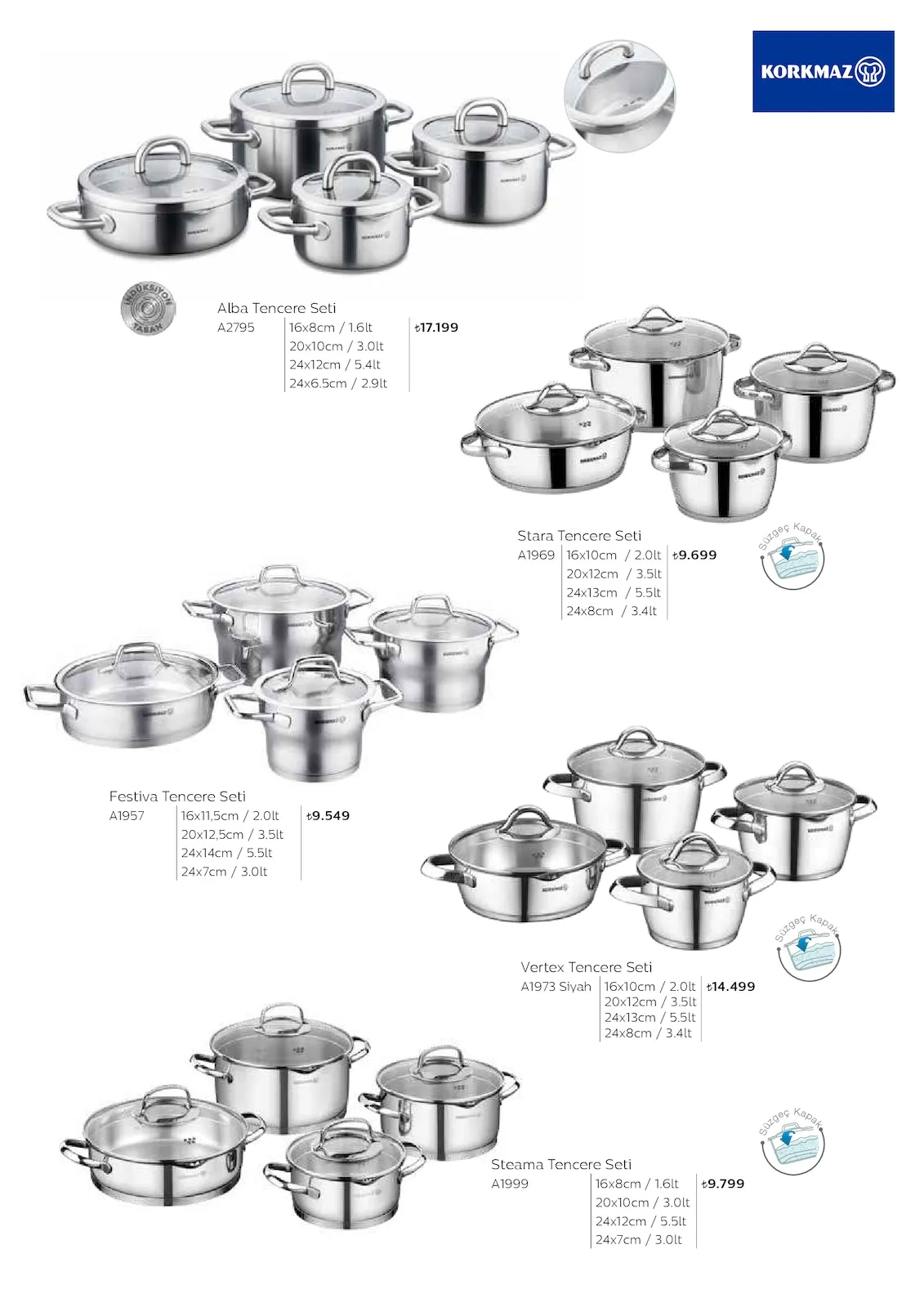 Korkmazstore Korkmazstore 1 Şubat 2026 Aktüel Kataloğu sayfa 21: Korkmaz Alba Tencere Seti A2795