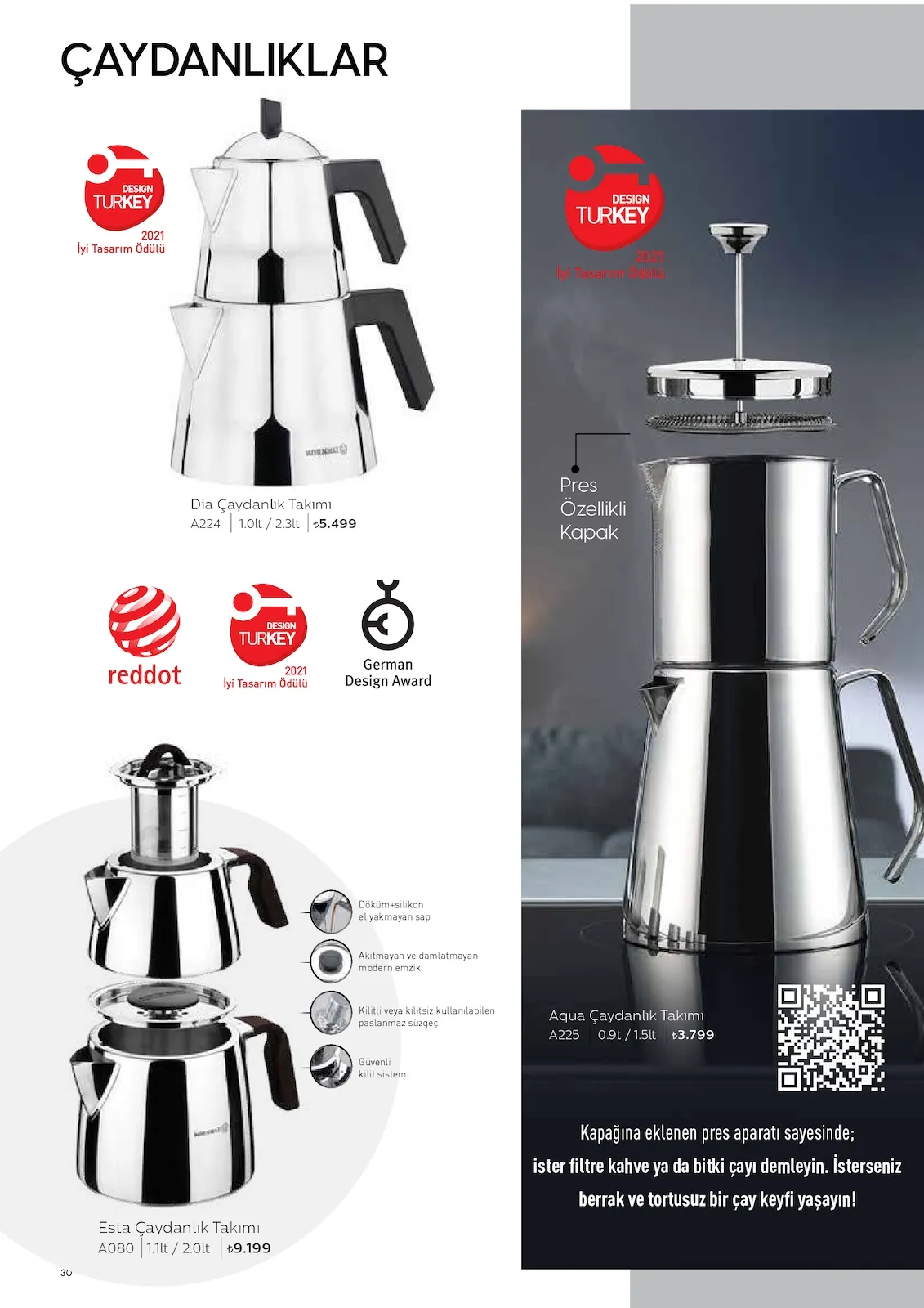 Korkmazstore Korkmazstore 1 Şubat 2026 Aktüel Kataloğu sayfa 30: Dia Çaydanlık Takımı A224 1.0Lt/2.3Lt