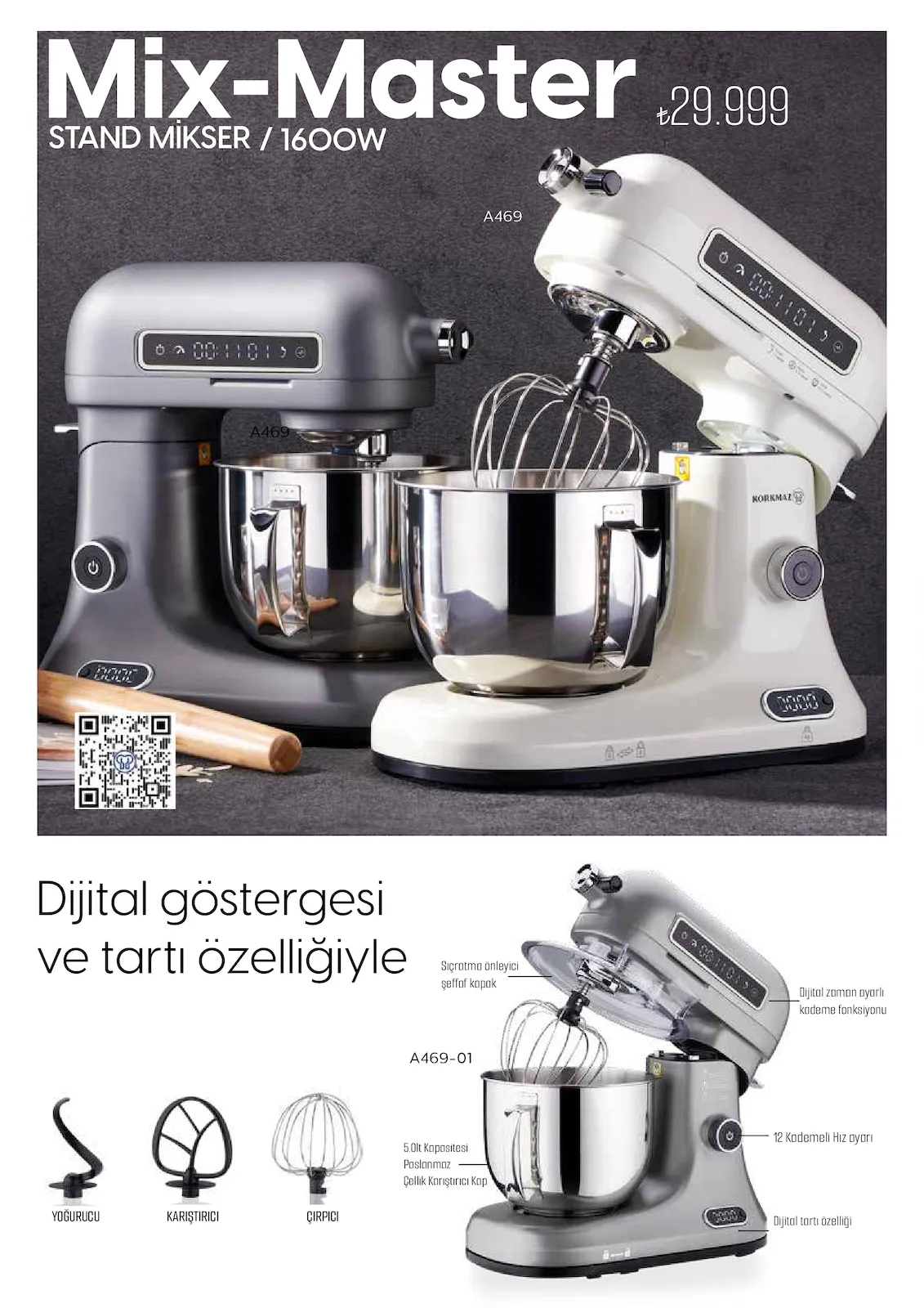 Korkmazstore Korkmazstore 1 Şubat 2026 Aktüel Kataloğu sayfa 52: Korkmaz Mix-Master Stand Mikser