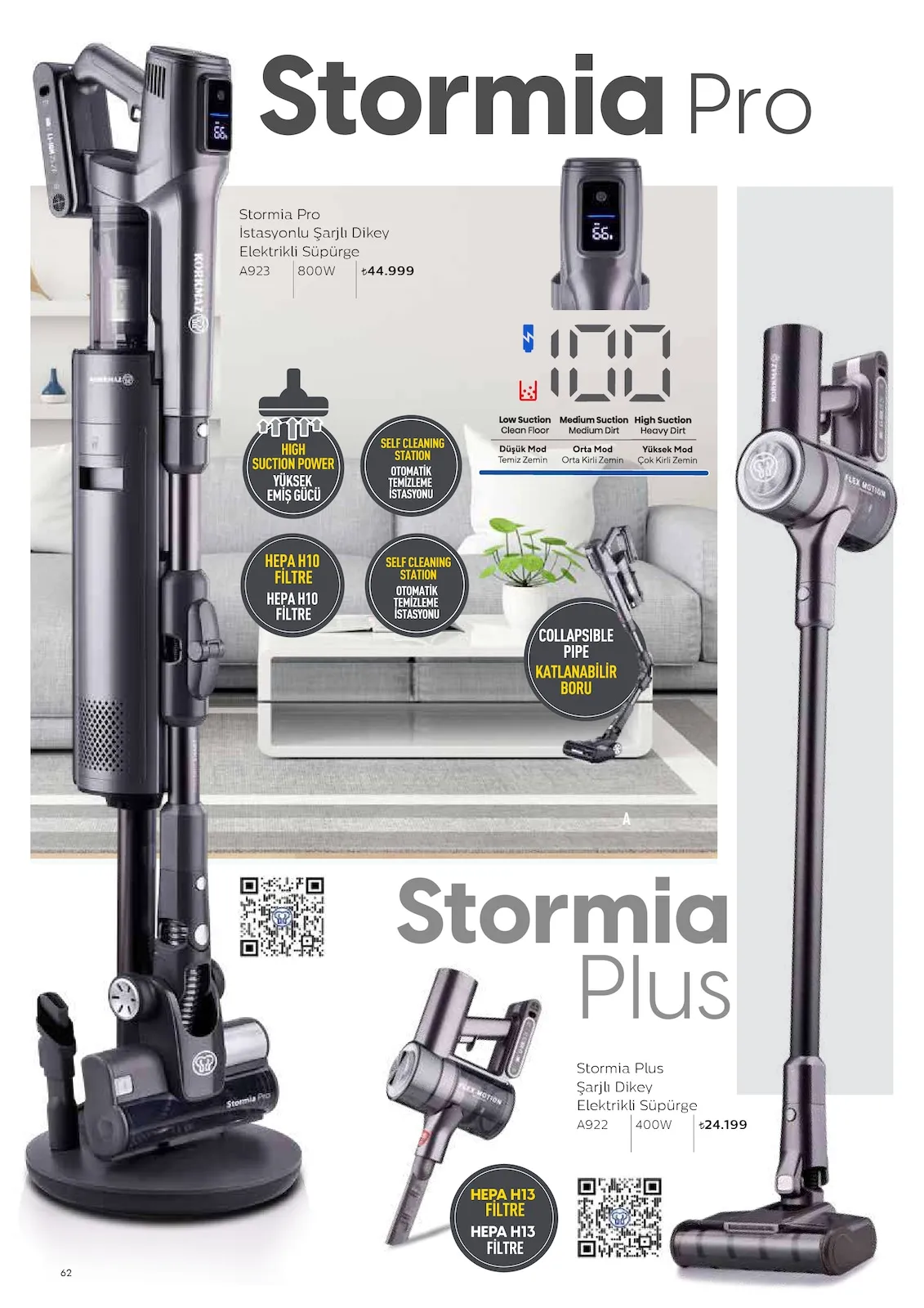 Korkmazstore Korkmazstore 1 Şubat 2026 Aktüel Kataloğu sayfa 62: Stormia Plus Şarjlı Dikey Elektrikli Süpürge