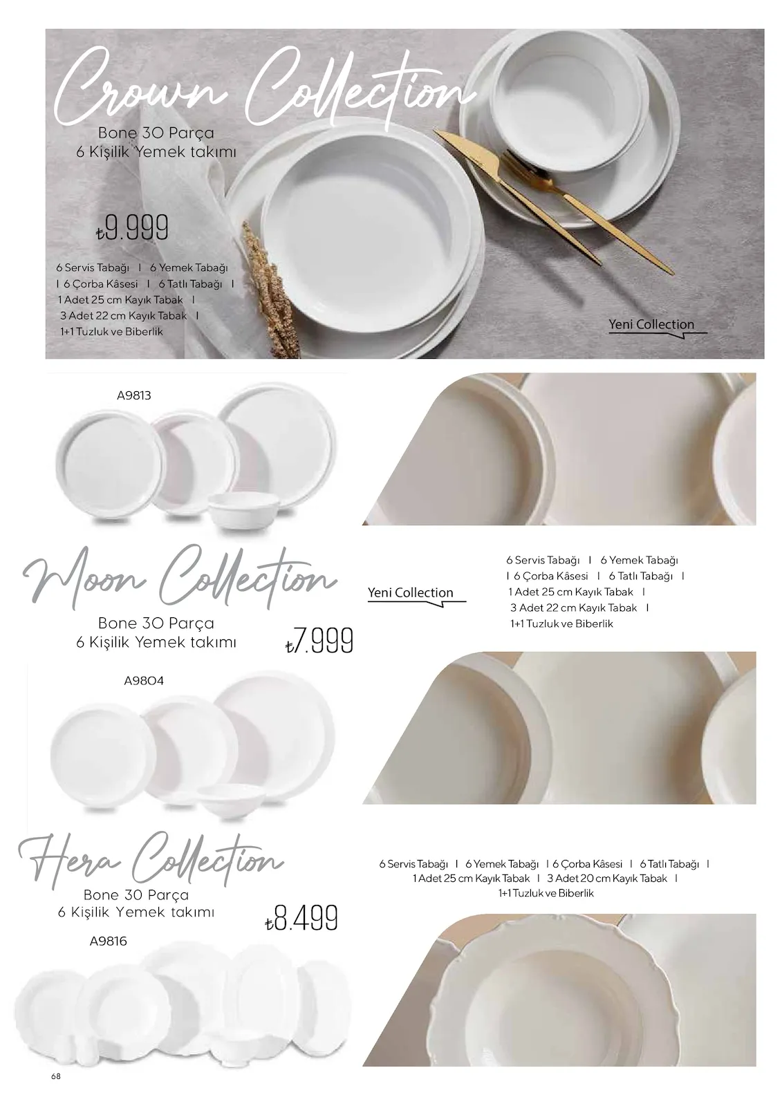 Korkmazstore Korkmazstore 1 Şubat 2026 Aktüel Kataloğu sayfa 68: Moon Collection Bone 30 Parça 6 Kişilik Yemek Takımı