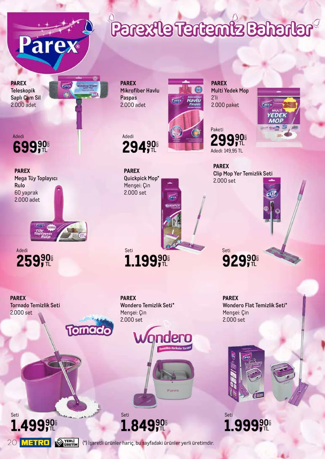 Metro Metro 1 Mart 2026 Aktüel Kataloğu sayfa 20: Parex Clip Mop Yer Temizlik Seti, Parex Quickpick Mop*