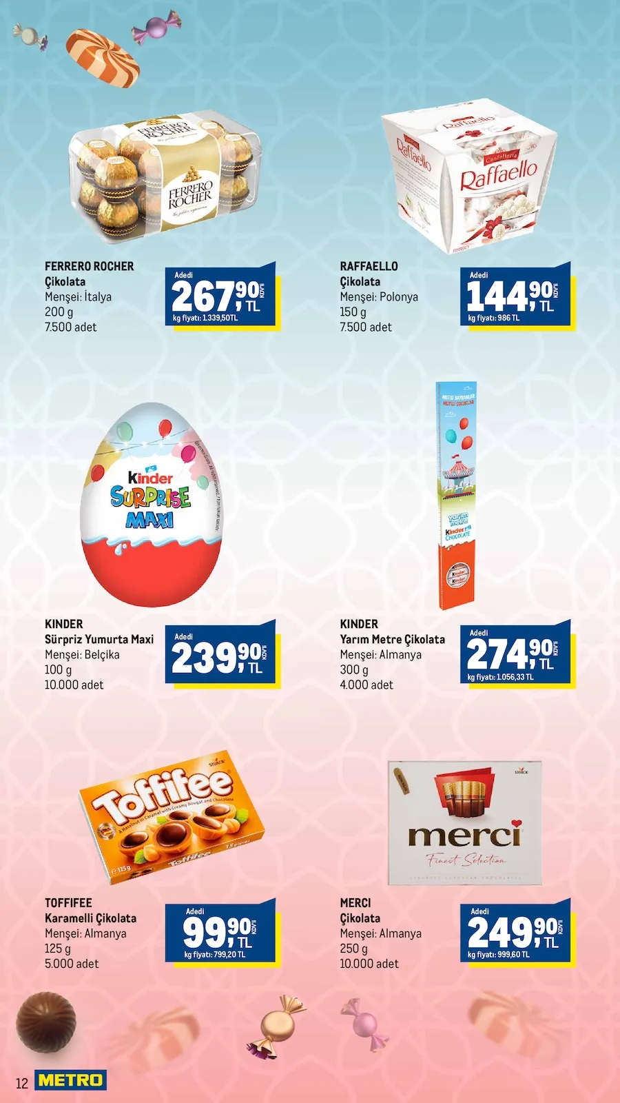 Metro Metro 10 Mart 2026 Aktüel Kataloğu sayfa 12: Kinder Sürpriz Yumurta Maxi 100 G