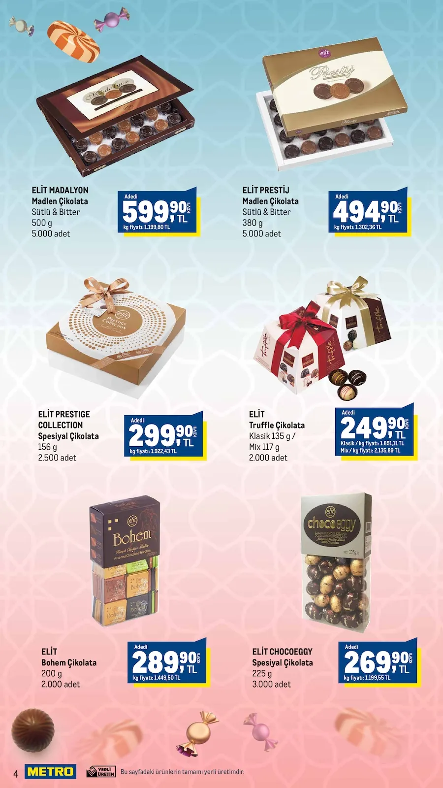 Metro Metro 10 Mart 2026 Aktüel Kataloğu sayfa 4: Elit Truffle Çikolata 135 G