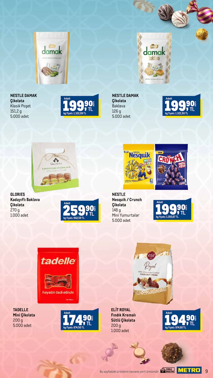 Metro Metro 10 Mart 2026 Aktüel Kataloğu sayfa 9: Glories Kadayıflı Baklava Çikolata 270 G