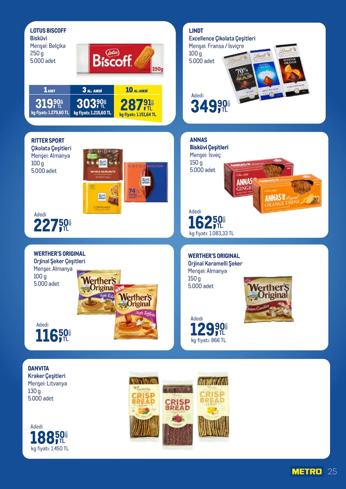 Metro Metro 17 Mart 2026 Aktüel Kataloğu sayfa 24: Werther'S Original Orjinal Karamelli Şeker 150 G, Annas Bisküvi Çeşitleri 150 G