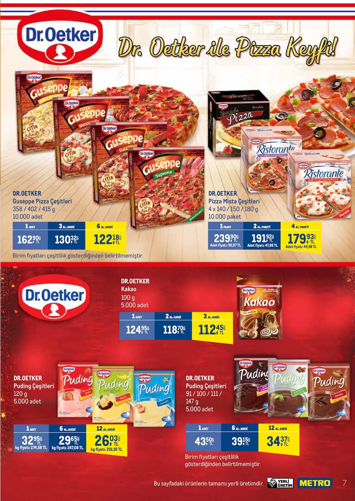 Metro Metro 17 Mart 2026 Aktüel Kataloğu sayfa 6: Dr. Oetker Puding Çeşitleri 120 G, Dr. Oetker Kakao 100 G