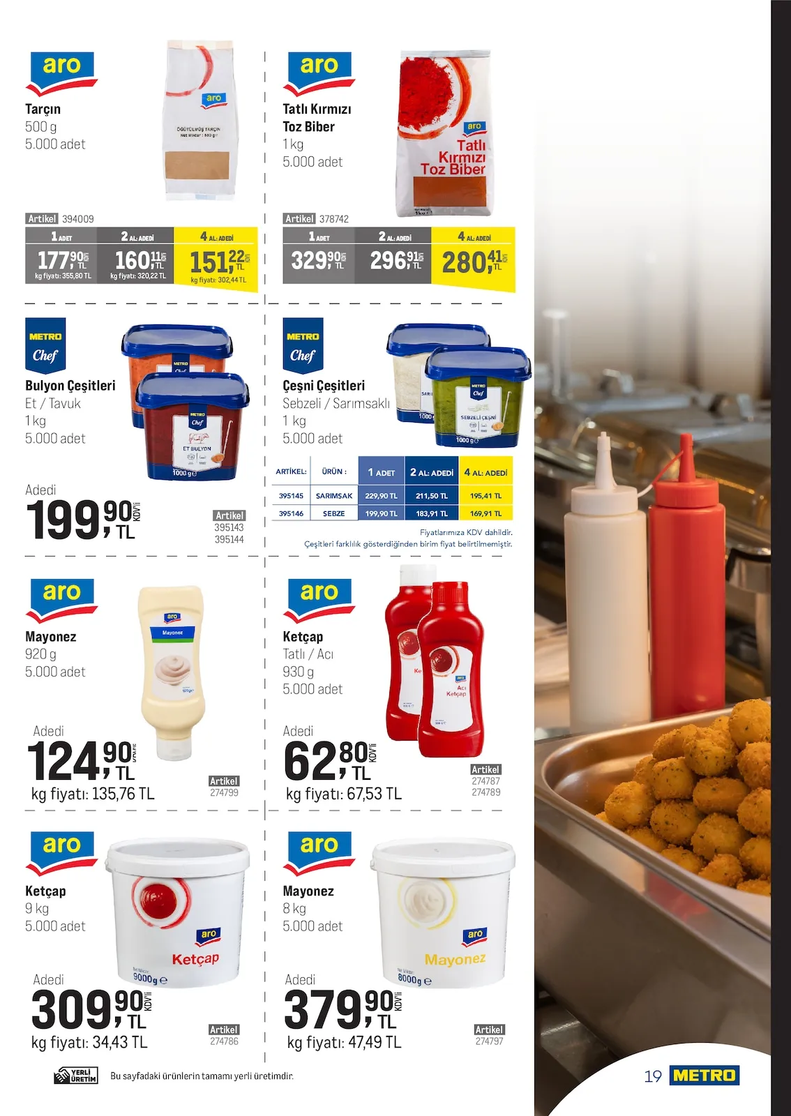 Metro Metro 18 Mart 2026 Aktüel Kataloğu sayfa 15: Aro Ketçap 9 Kg, Aro Mayonez 8 Kg