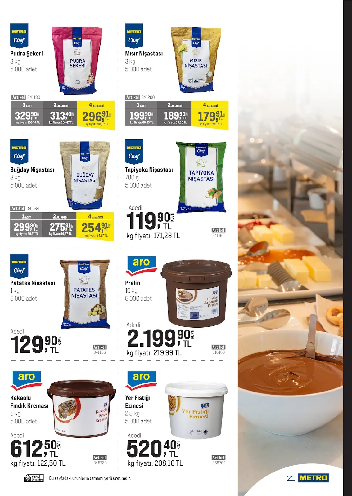 Metro Metro 18 Mart 2026 Aktüel Kataloğu sayfa 17: Aro Yer Fıstığı Ezmesi 2,5 Kg, Metro Chef Buğday Nişastası 3 Kg