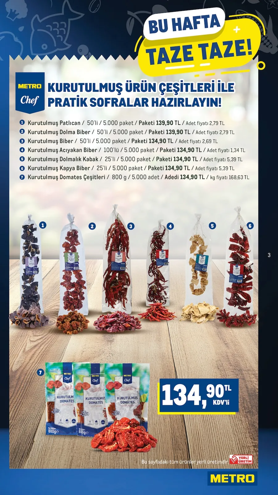 Metro Metro 25 Mart 2026 Aktüel Kataloğu sayfa 3: Kurutulmuş Dolma Biber