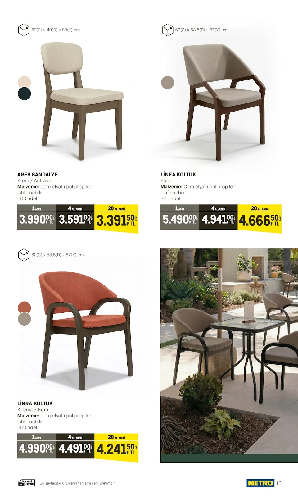 Metro Metro 10 Nisan 2026 Aktüel Kataloğu sayfa 10: Libra Koltuk 600 Adet, Ares Sandalye 600 Adet