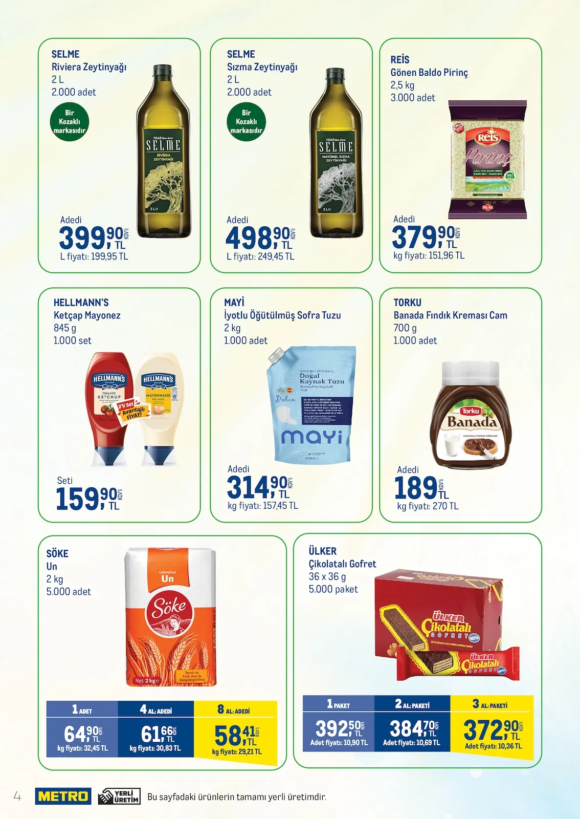 Metro Metro 16 Nisan 2026 Aktüel Kataloğu sayfa 4: Söke Un 2 Kg, Ülker Çikolatalı Gofret 36 X 36 G
