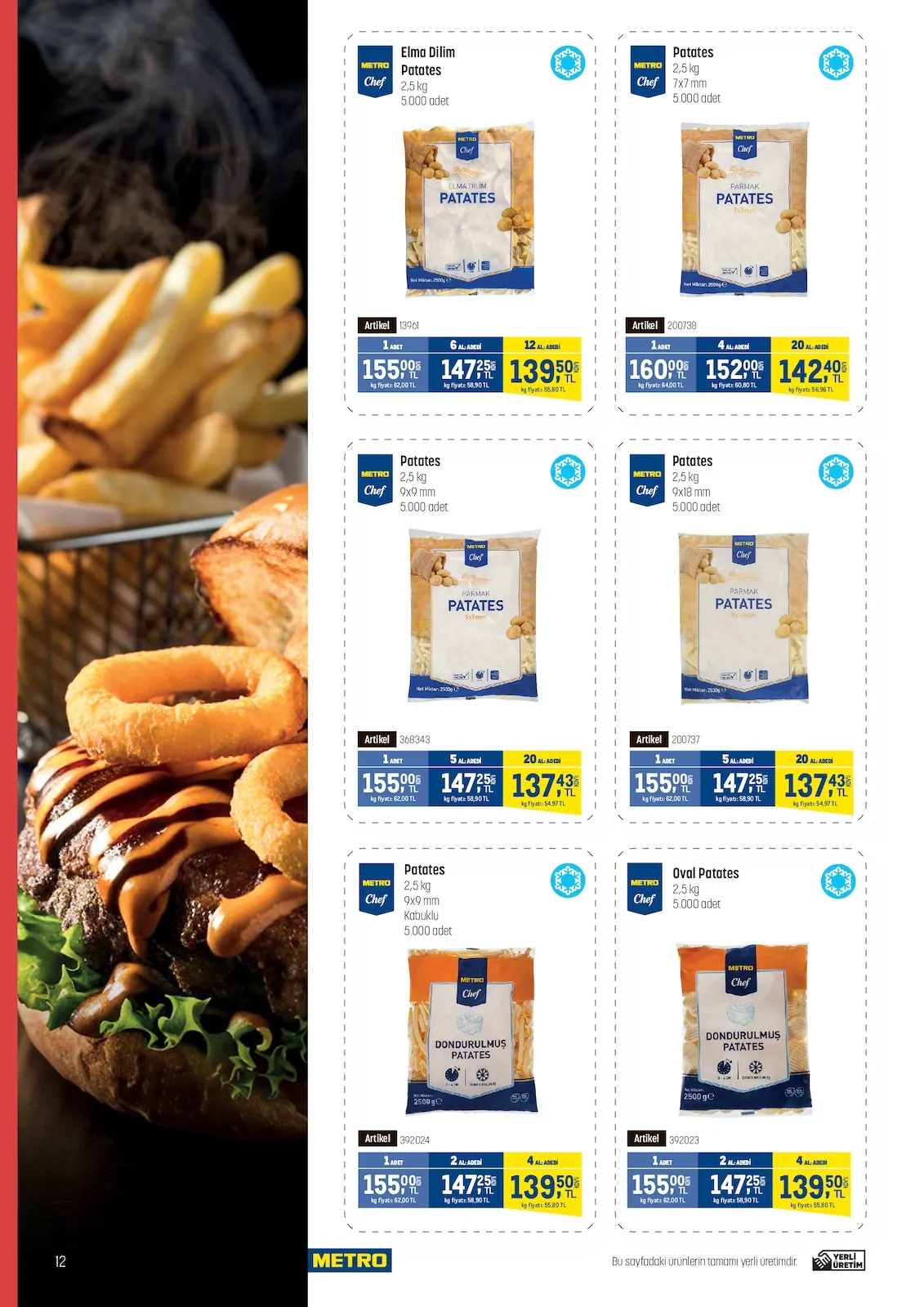 Metro Metro 22 Nisan 2026 Aktüel Kataloğu sayfa 12: Metro Chef Oval Patates 2.5Kg, Metro Chef Patates 2.5Kg