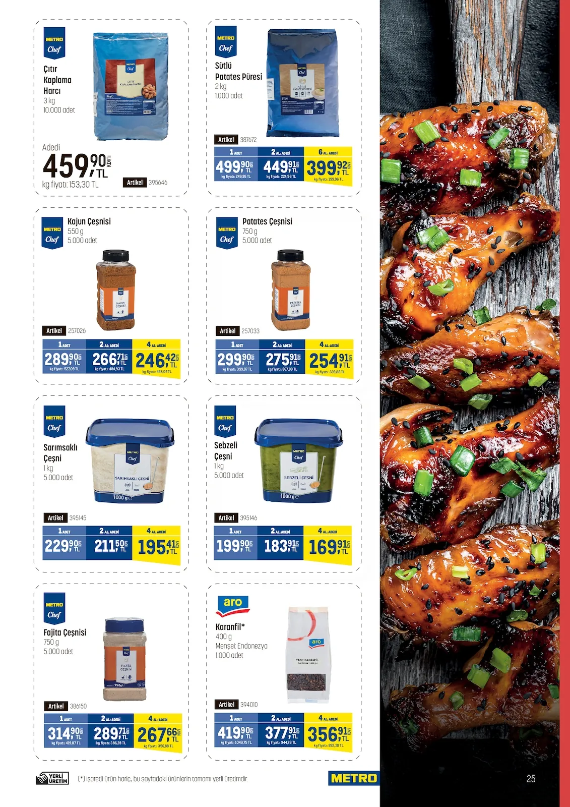 Metro Metro 22 Nisan 2026 Aktüel Kataloğu sayfa 25: Aro Karanfil 400G, Metro Chef Sebzeli Çeşni 1Kg