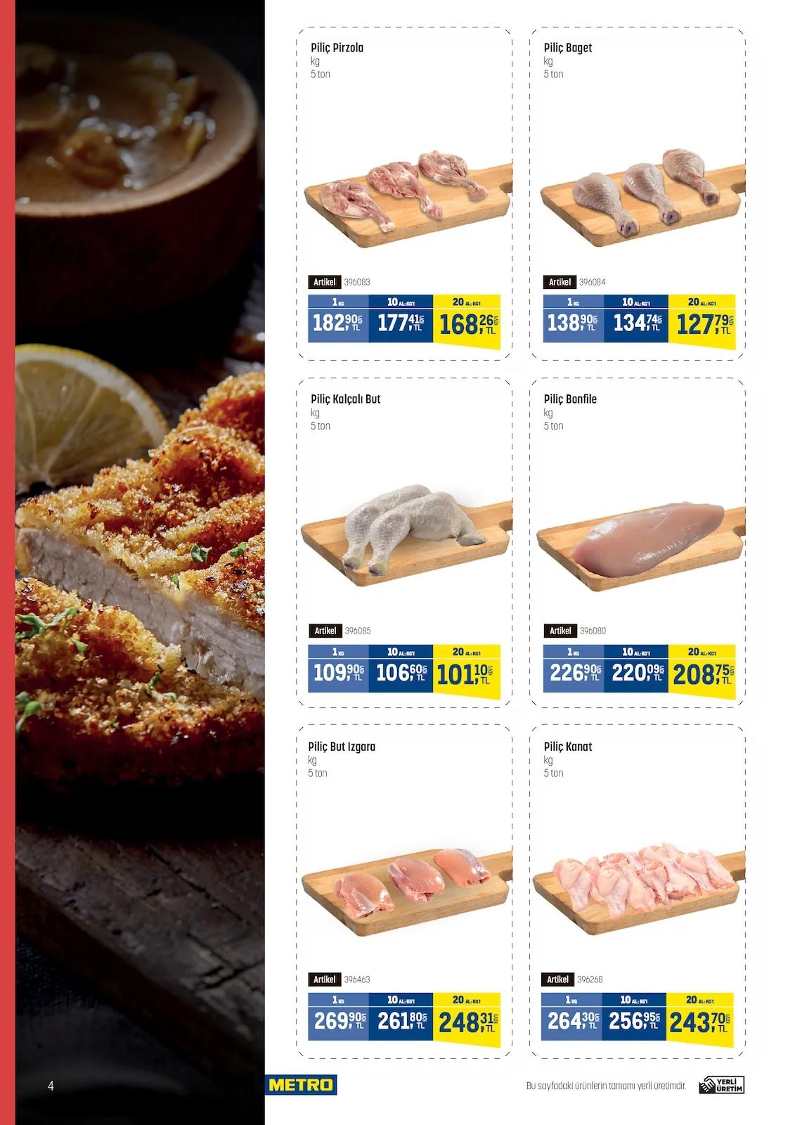 Metro Metro 22 Nisan 2026 Aktüel Kataloğu sayfa 4: Piliç But Izgara Kg, Piliç Kalçalı But Kg