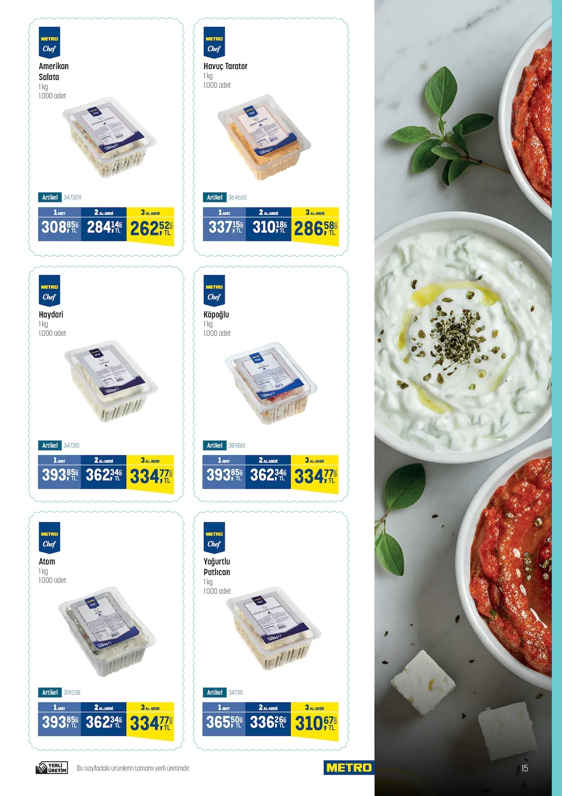 Metro Metro 14 Mayıs 2026 Aktüel Kataloğu sayfa 15: Metro Chef Köpoğlu 1Kg, Metro Chef Havuç Tarator 1Kg