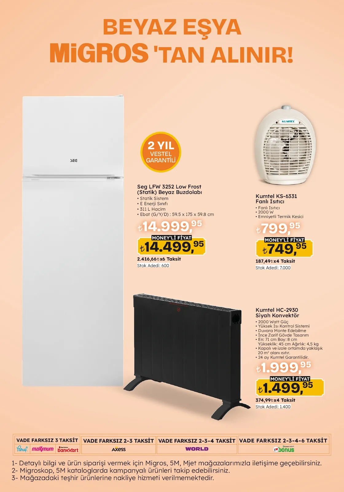 Migros Migros 12 Şubat 2026 Aktüel Kataloğu sayfa 16: Kumtel Hc-2930 Siyah Konvektör, Kumtel Ks-6331 Fanlı Isıtıcı