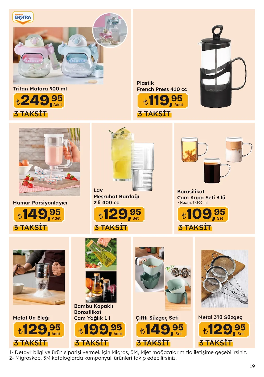 Migros Migros 12 Şubat 2026 Aktüel Kataloğu sayfa 19: Lav Meşrubat Bardağı 2'Li 400 Cc, Borosilikat Cam Kupa Seti 3'Lü