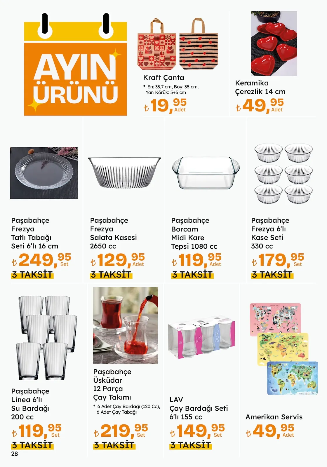 Migros Migros 12 Şubat 2026 Aktüel Kataloğu sayfa 28: Keramika Çerezlik 14 Cm, Paşabahçe Borcam Midi Kare Tepsi 1080 Cc