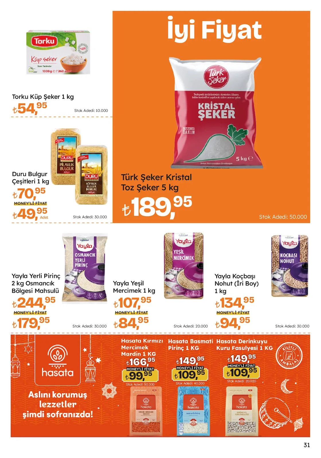 Migros Migros 12 Şubat 2026 Aktüel Kataloğu sayfa 31: Türk Şeker Kristal Toz Şeker 5 Kg, Torku Küp Şeker 1 Kg