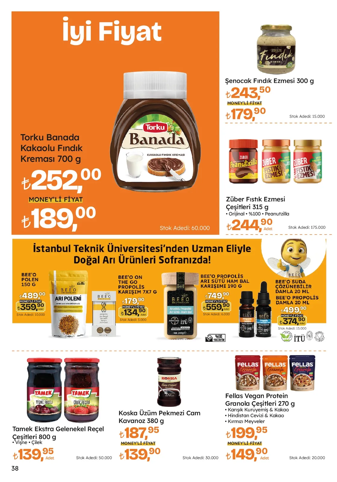 Migros Migros 12 Şubat 2026 Aktüel Kataloğu sayfa 38: Torku Banada Kakaolu Fındık Kreması 700 G, Koska Üzüm Pekmezi Cam Kavanoz 380 G