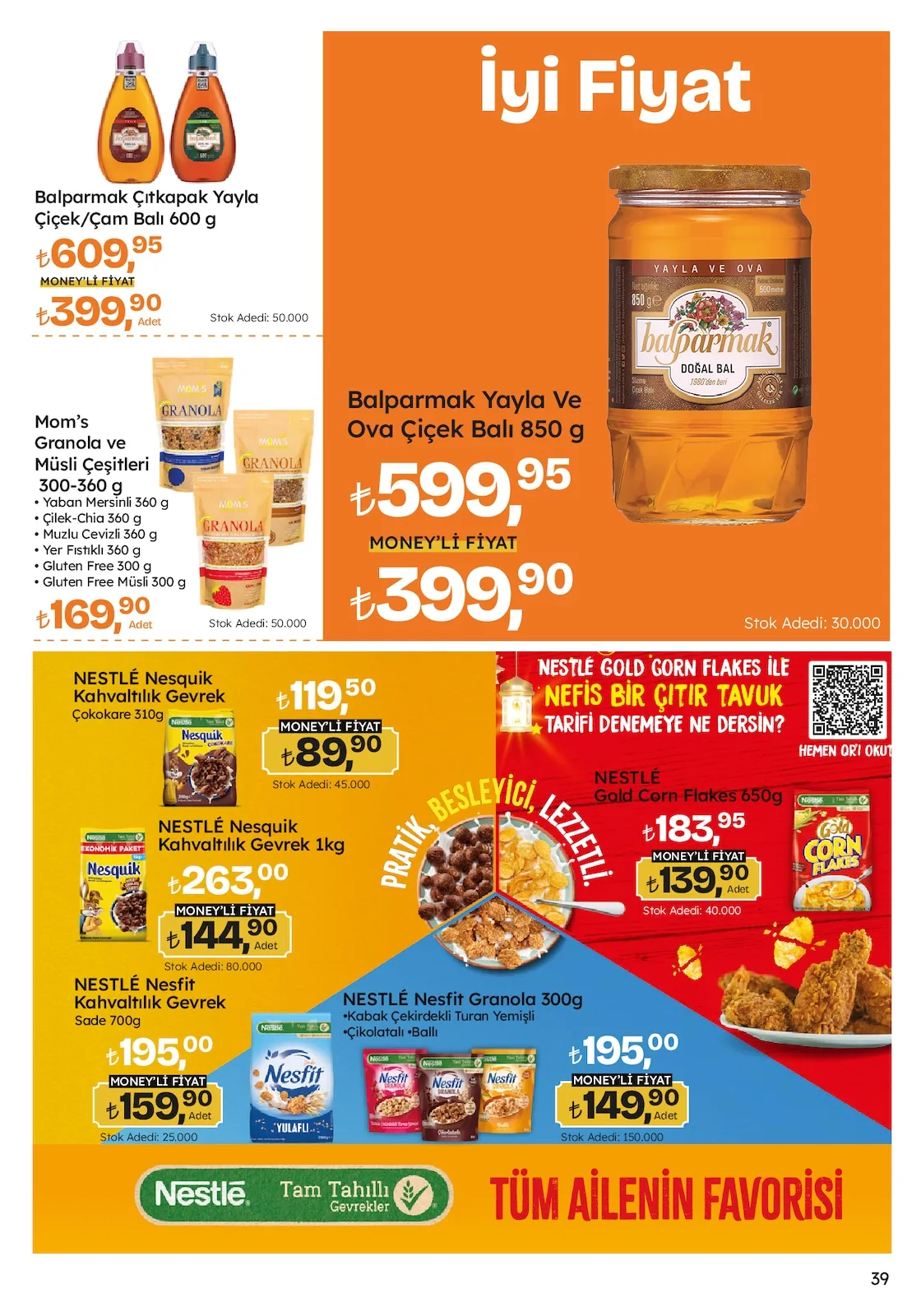 Migros Migros 12 Şubat 2026 Aktüel Kataloğu sayfa 39: Balparmak Yayla Ve Ova Çiçek Balı 850 G, Mom'S Granola Ve Müsli Çeşitleri 300-360 G
