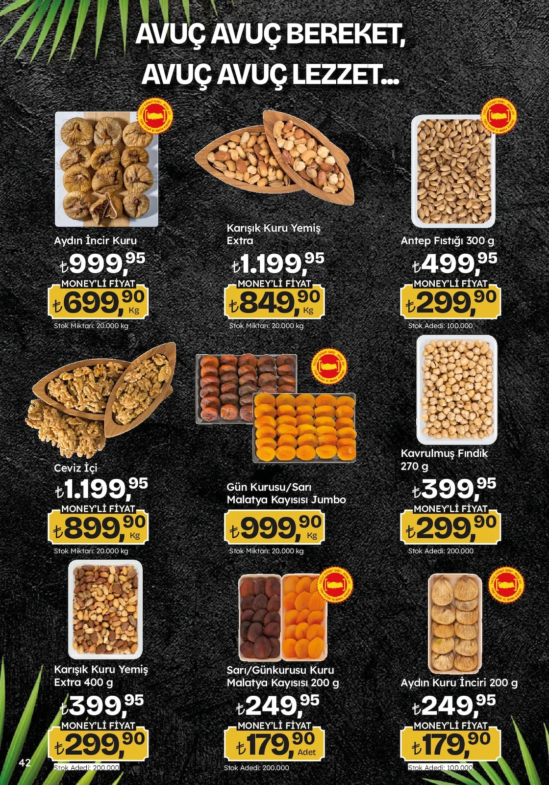 Migros Migros 12 Şubat 2026 Aktüel Kataloğu sayfa 42: Aydın Kuru İnciri 200 G, Kavrulmuş Fındık 270 G