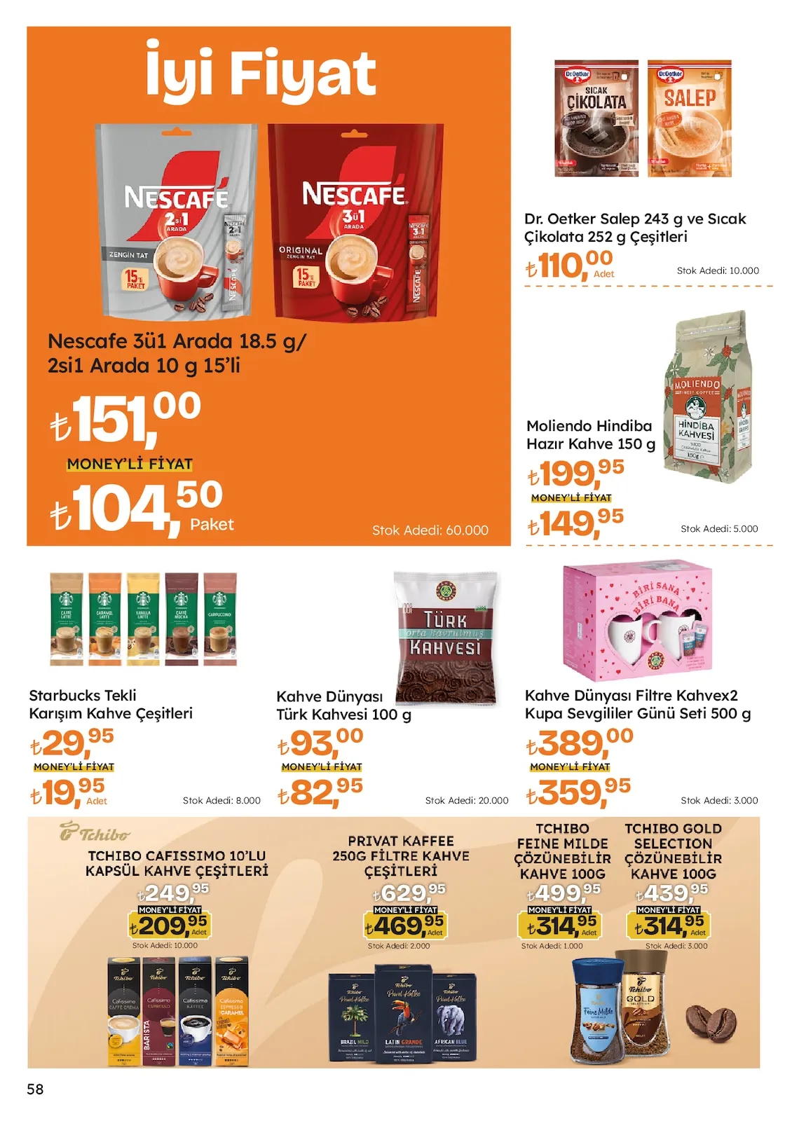 Migros Migros 12 Şubat 2026 Aktüel Kataloğu sayfa 58: Nescafe 3Ü1 Arada 18.5 G/ 2Si1 Arada 10 G 15'Li, Kahve Dünyası Türk Kahvesi 100 G