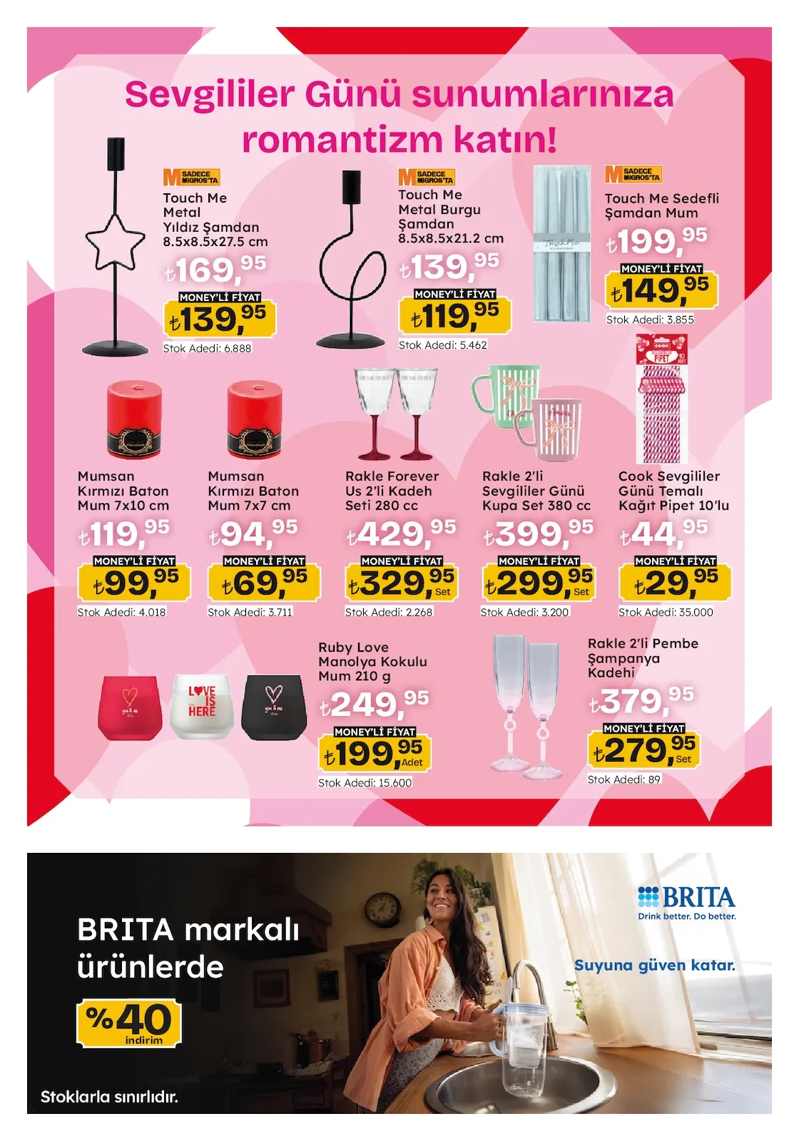 Migros Migros 12 Şubat 2026 Aktüel Kataloğu sayfa 6: Rakle Forever Us 2'Li Kadeh Seti 280 Cc, Rakle 2'Li Sevgililer Günü Kupa Set 380 Cc
