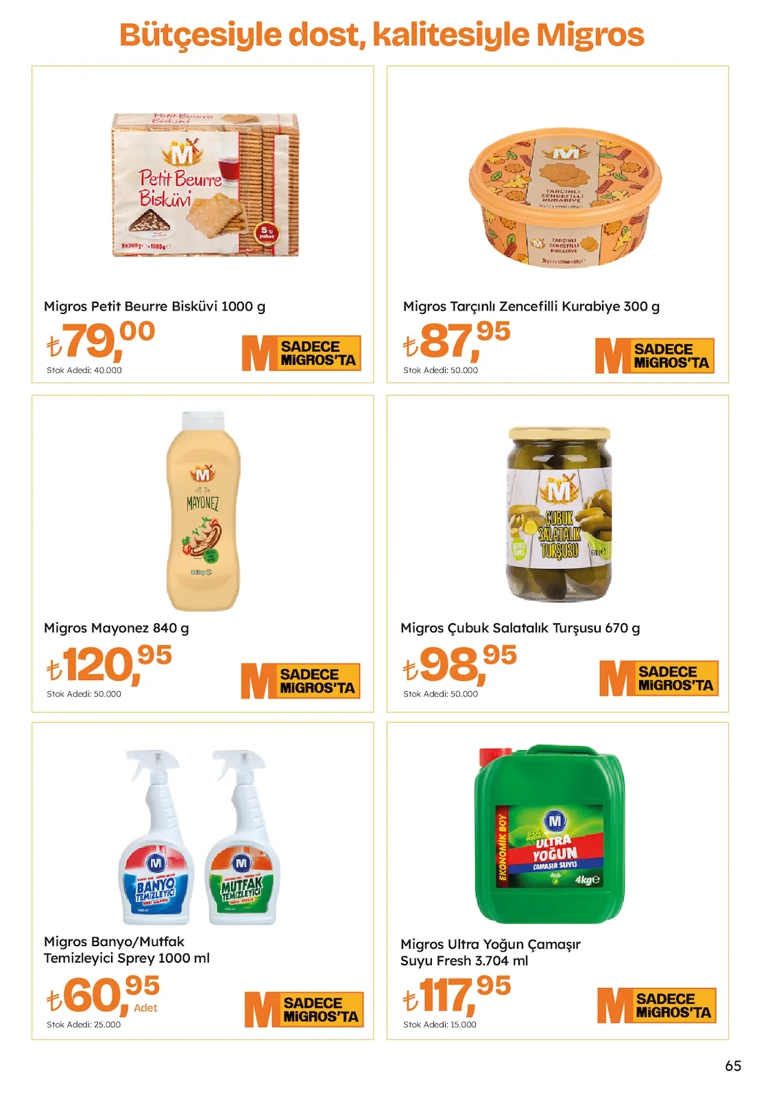 Migros Migros 12 Şubat 2026 Aktüel Kataloğu sayfa 65: Migros Mayonez 840 G, Migros Banyo/Mutfak Temizleyici Sprey 1000 Ml