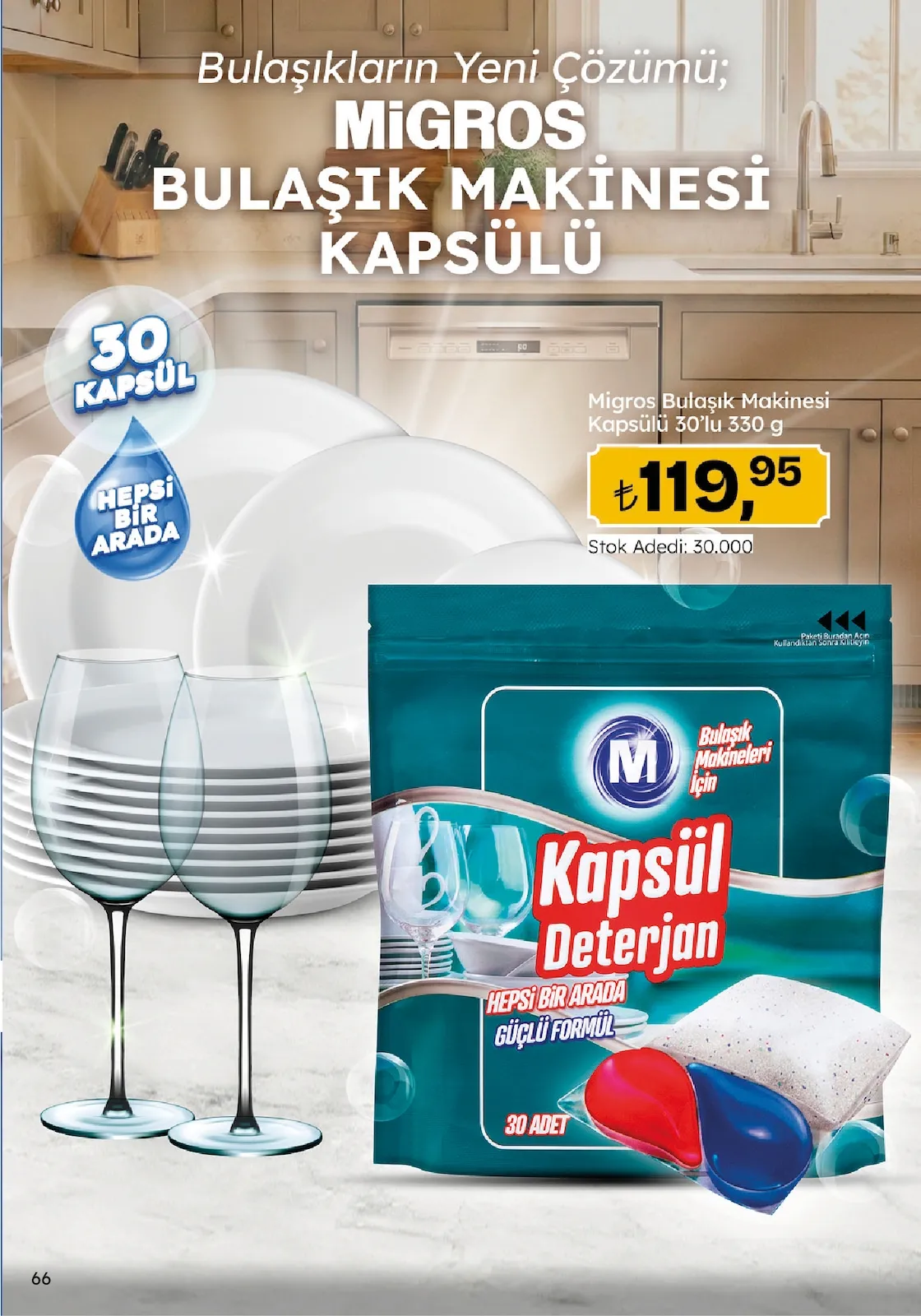 Migros Migros 12 Şubat 2026 Aktüel Kataloğu sayfa 66: Migros Bulaşık Makinesi Kapsülü 30'Lu 330 G