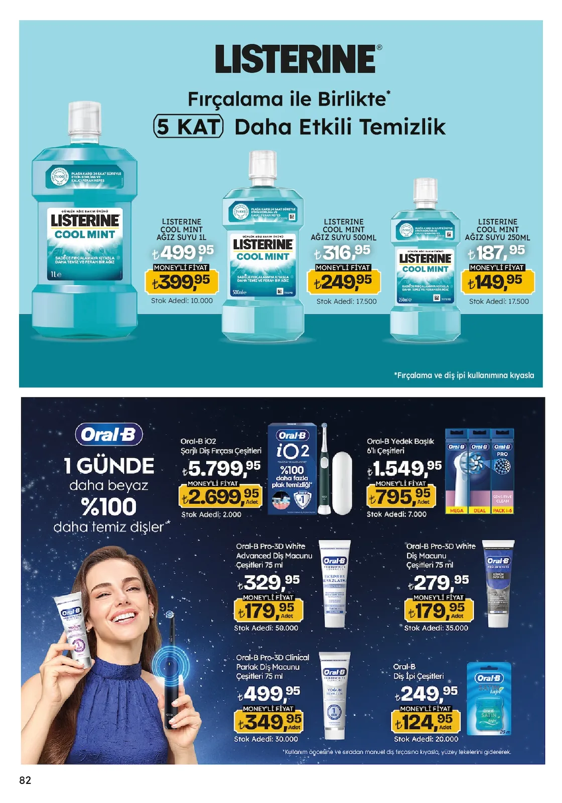 Migros Migros 12 Şubat 2026 Aktüel Kataloğu sayfa 82: Oral-B Yedek Başlık 6'Lı Çeşitleri, Listerine Cool Mint Ağiz Suyu 250Ml