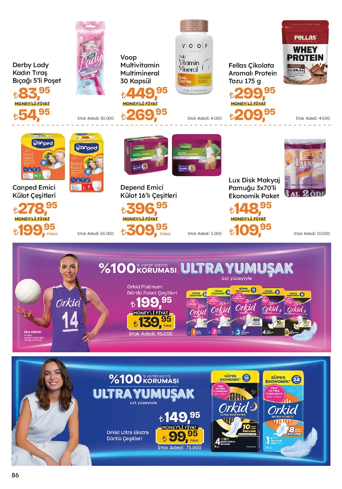 Migros Migros 12 Şubat 2026 Aktüel Kataloğu sayfa 86: Canped Emici Külot Çeşitleri, Depend Emici Külot 16'Lı Çeşitleri