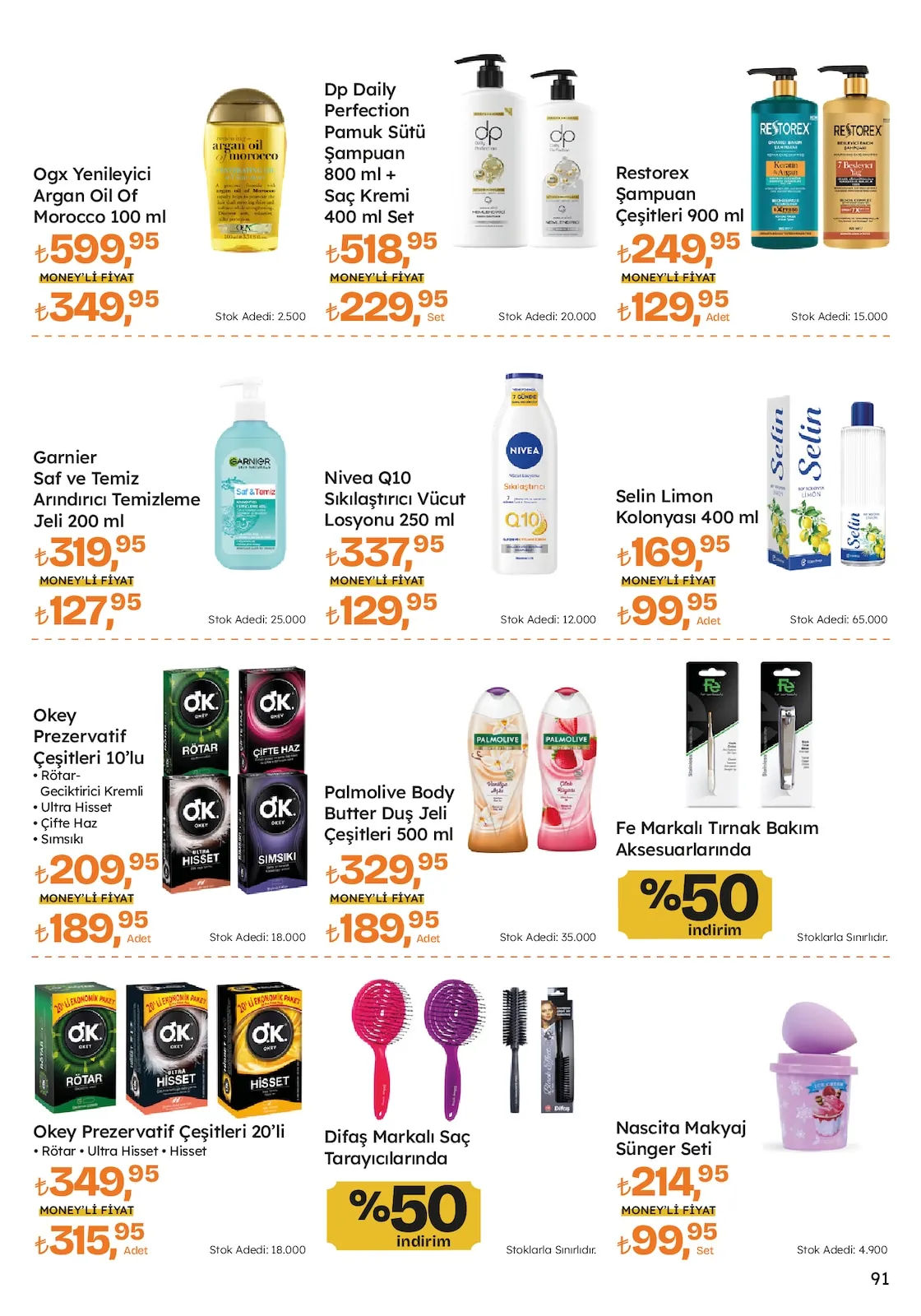 Migros Migros 12 Şubat 2026 Aktüel Kataloğu sayfa 91: Okey Prezervatif Çeşitleri 10'Lu, Dp Daily Perfection Pamuk Sütü Şampuan 800 Ml + Saç Kremi 400 Ml Set