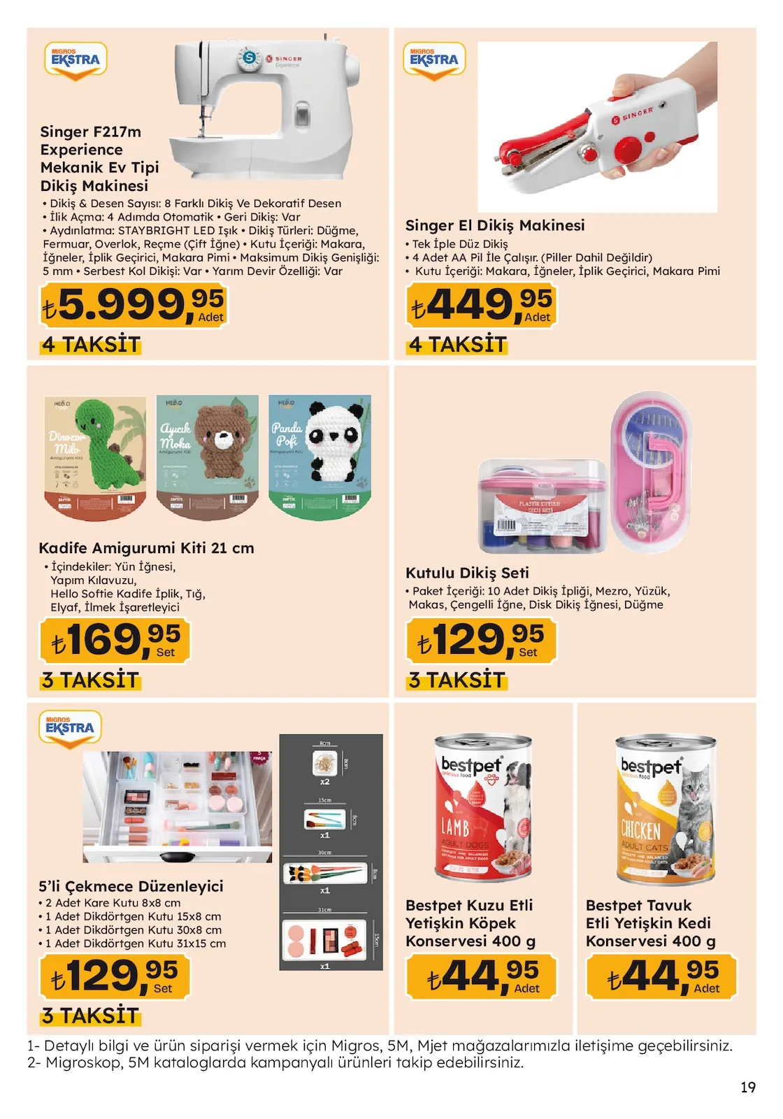 Migros Migros 26 Şubat 2026 Aktüel Kataloğu sayfa 19: Singer F217M Experience Mekanik Ev Tipi Dikiş Makinesi, Kadife Amigurumi Kiti 21 Cm