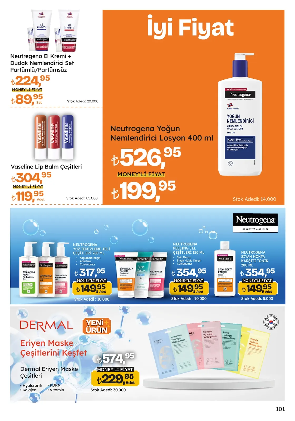 Migros Migros 12 Mart 2026 Aktüel Kataloğu sayfa 101: Neutrogena Yoğun Nemlendirici Losyon 400 Ml, Vaseline Lip Balm Çeşitleri
