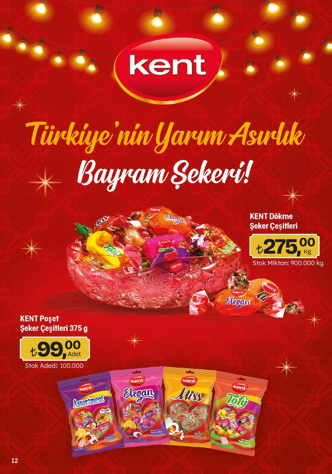 Migros Migros 12 Mart 2026 Aktüel Kataloğu sayfa 12: Kent Dökme Şeker Çeşitleri 900 Kg