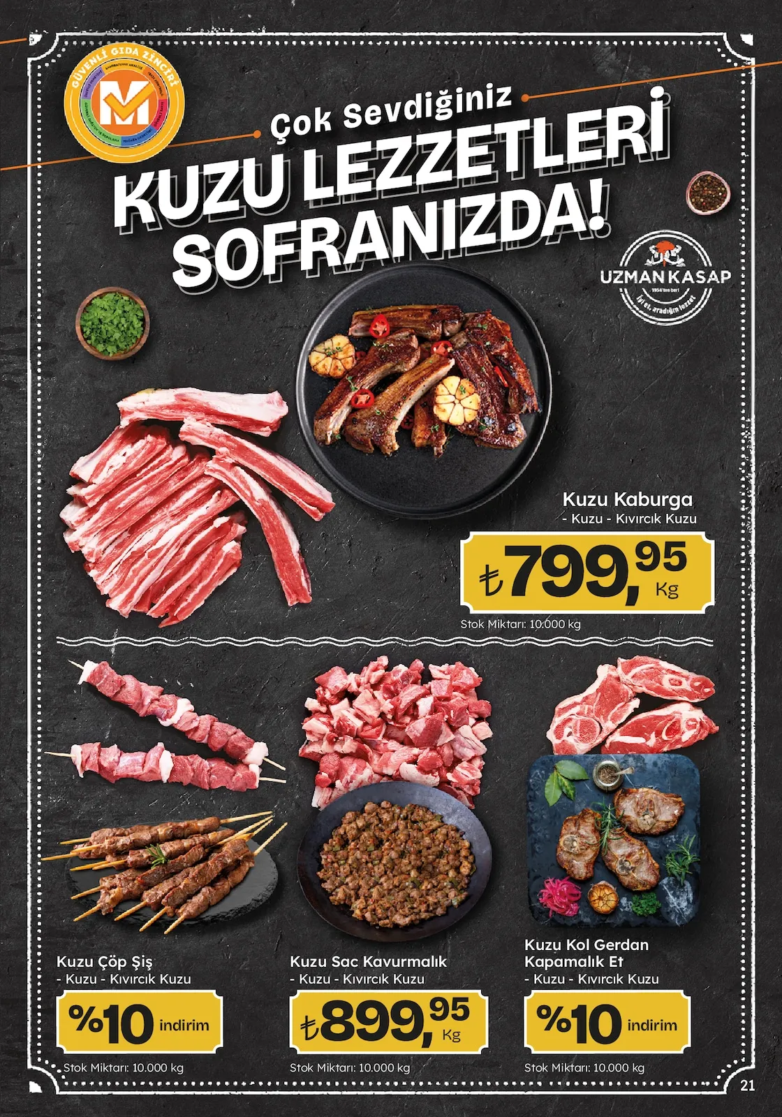 Migros Migros 12 Mart 2026 Aktüel Kataloğu sayfa 21: Kuzu Kaburga, Kuzu Sac Kavurmalık