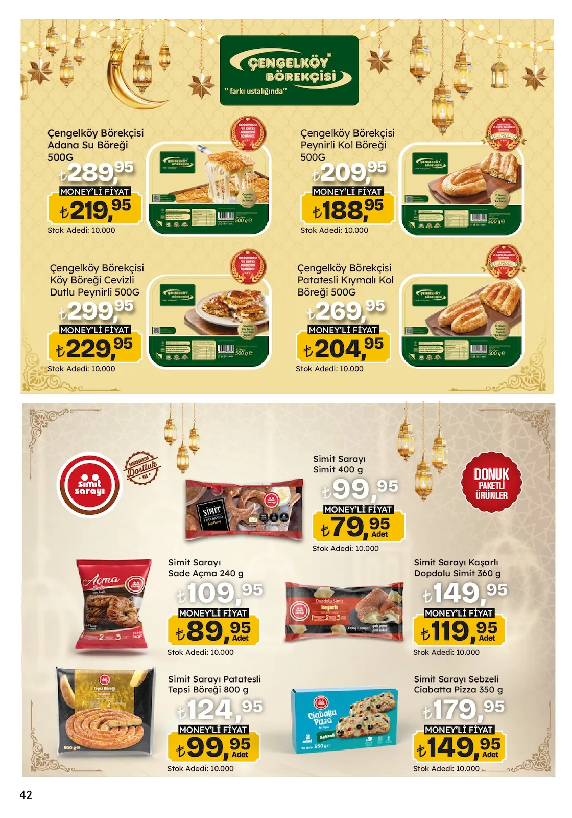 Migros Migros 12 Mart 2026 Aktüel Kataloğu sayfa 42: Çengelköy Börekçisi Adana Su Böreği 500G, Simit Sarayı Sade Açma 240 G