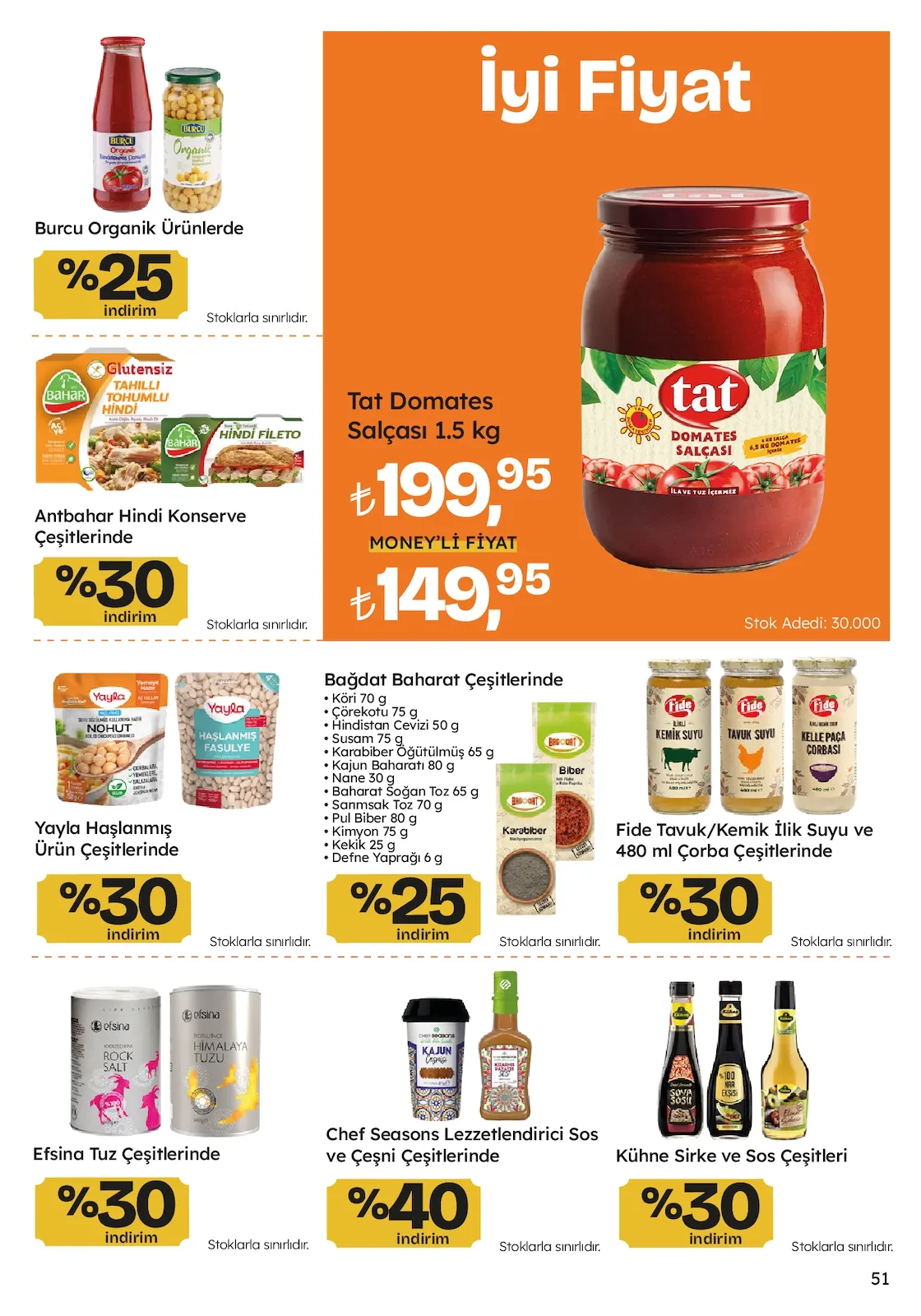 Migros Migros 12 Mart 2026 Aktüel Kataloğu sayfa 51: Tat Domates Salçası 1.5 Kg